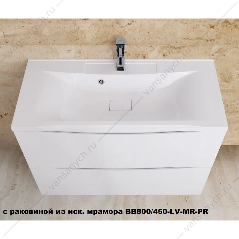 Тумба под раковину 80см BelBagno MARINO напольная, Bianco Lucido, MARINO-800-2C-PIA-BL-P