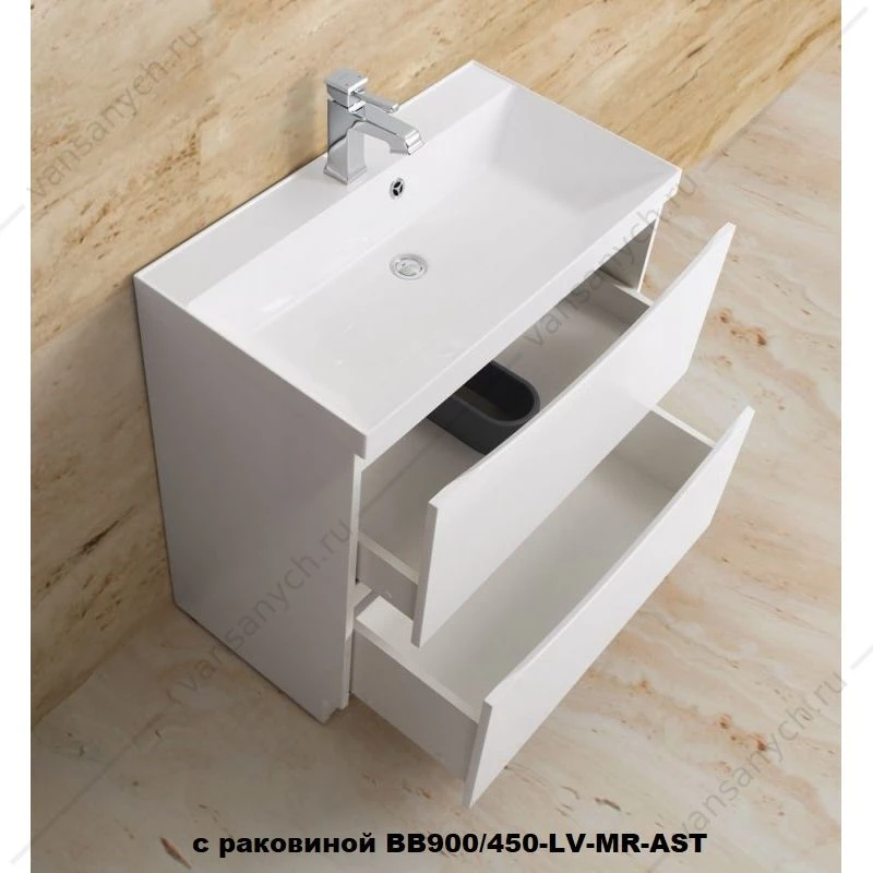 Тумба под раковину 90см BelBagno MARINO напольная, Bianco Lucido, MARINO-900-2C-PIA-BL-P