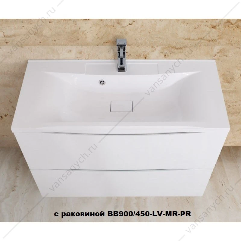 Тумба под раковину 90см BelBagno MARINO напольная, Bianco Lucido, MARINO-900-2C-PIA-BL-P