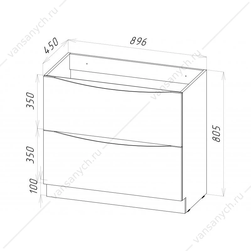 Тумба под раковину 90см BelBagno MARINO напольная, Bianco Lucido, MARINO-900-2C-PIA-BL-P