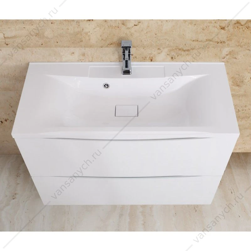 Тумба под раковину 100см BelBagno MARINO напольная, Bianco Lucido, MARINO-1000-2C-PIA-BL-P