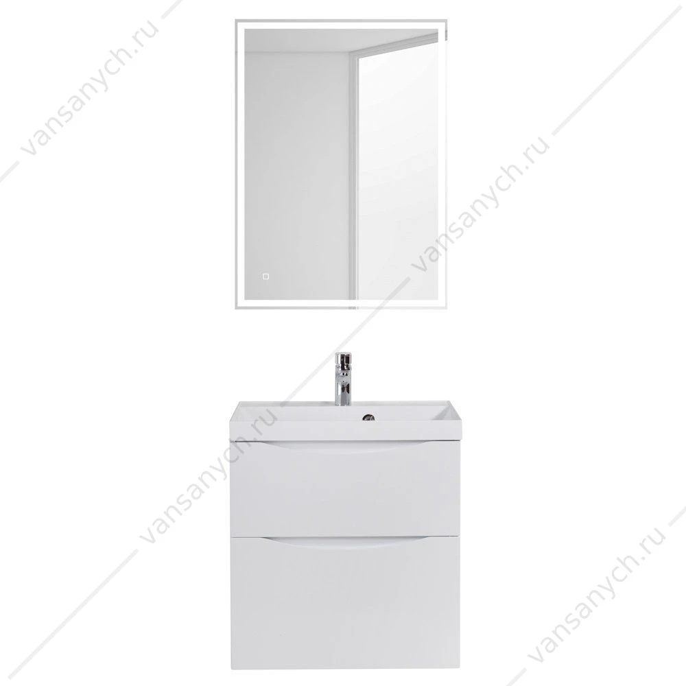 Тумба под раковину 60см BelBagno MARINO-H60, Bianco Lucido, MARINO-H60-600-2C-SO-BL-P
