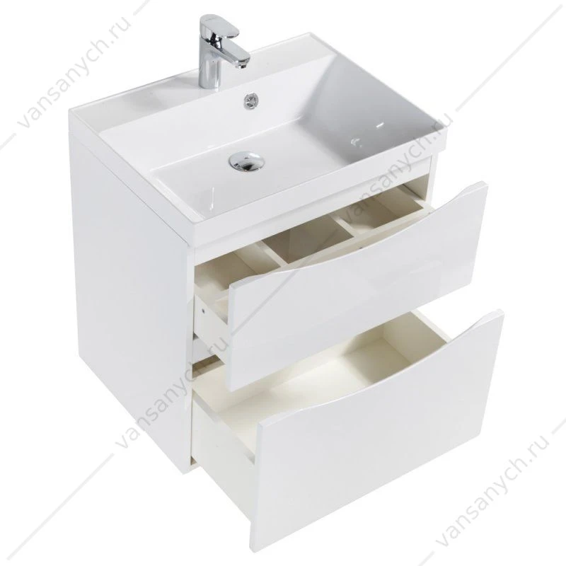Тумба под раковину 60см BelBagno MARINO-H60, Bianco Lucido, MARINO-H60-600-2C-SO-BL-P