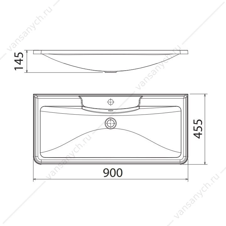 Раковина из литьевого мрамора 90см BelBagno, белый, BB900/450-LV-MR-PR