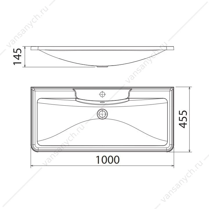 Раковина из литьевого мрамора 100см BelBagno, белый, BB1000/445-LV-MR-PR