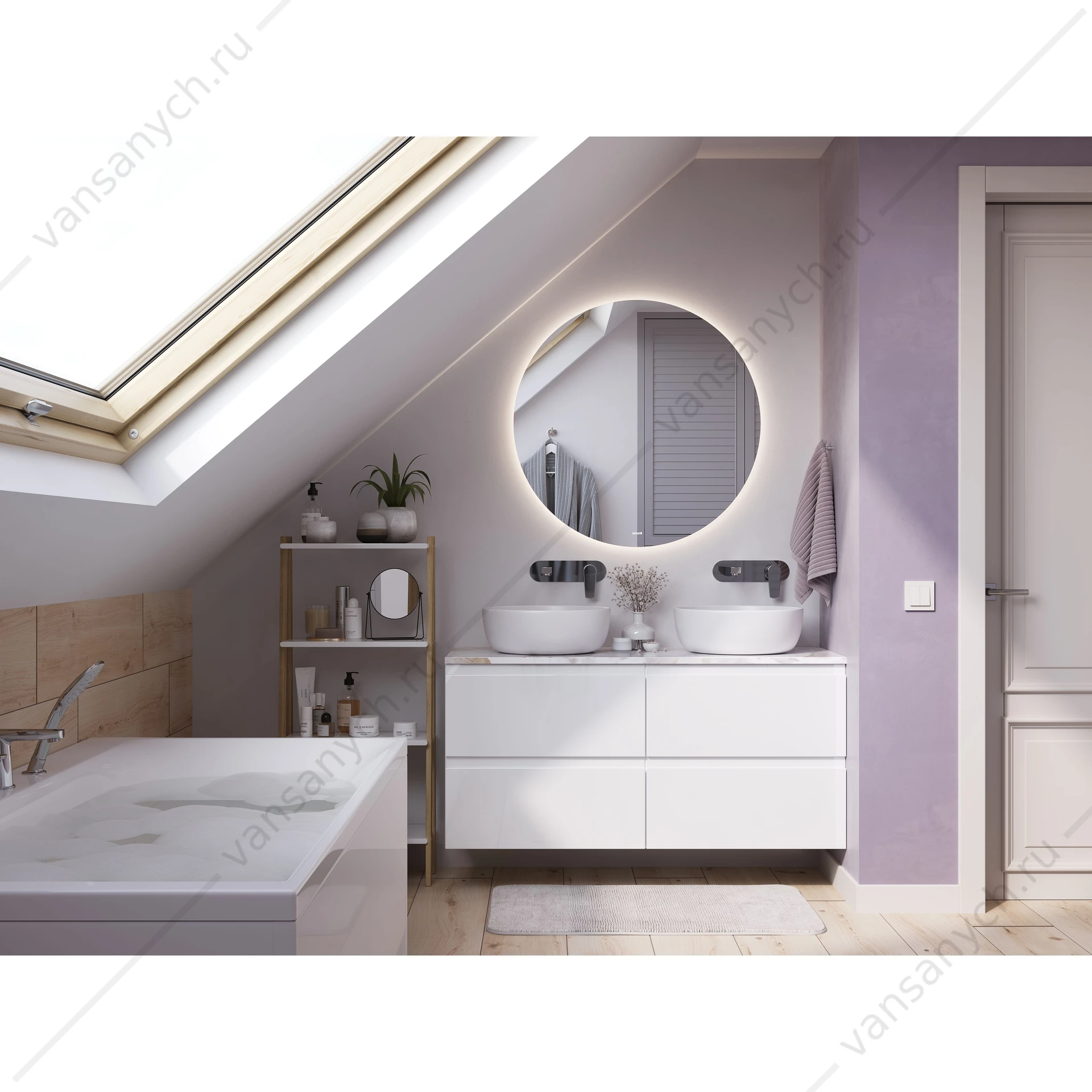 Зеркало ECLIPSE smart 90x90 с подсветкой круглое, А64144