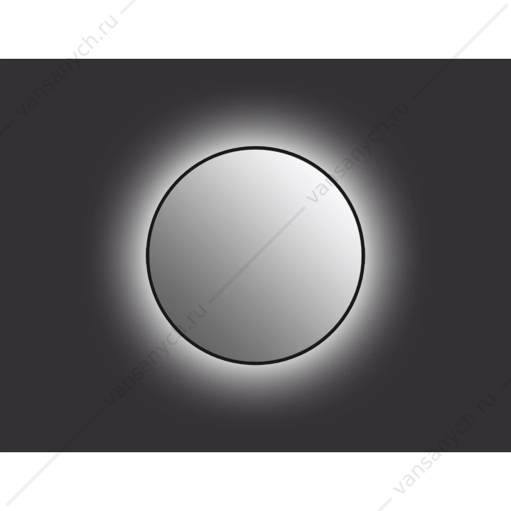 Зеркало ECLIPSE smart 60x60 с подсветкой круглое в черной рамке, А64146