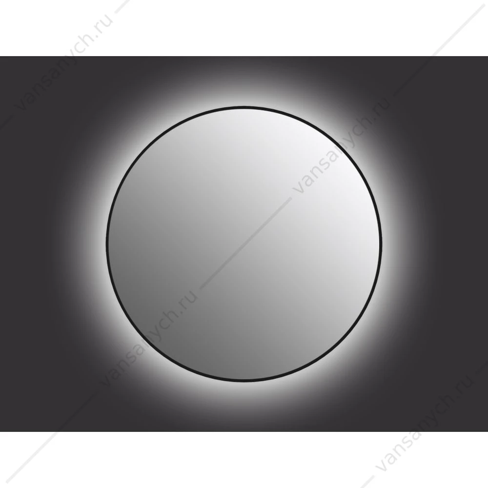 Зеркало ECLIPSE smart 80x80 с подсветкой круглое в черной рамке, А64147