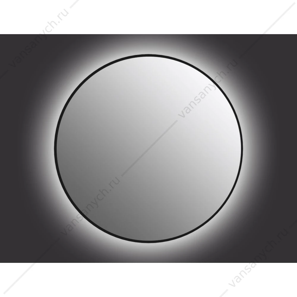 Зеркало ECLIPSE smart 90x90 с подсветкой круглое в черной рамке, А64148