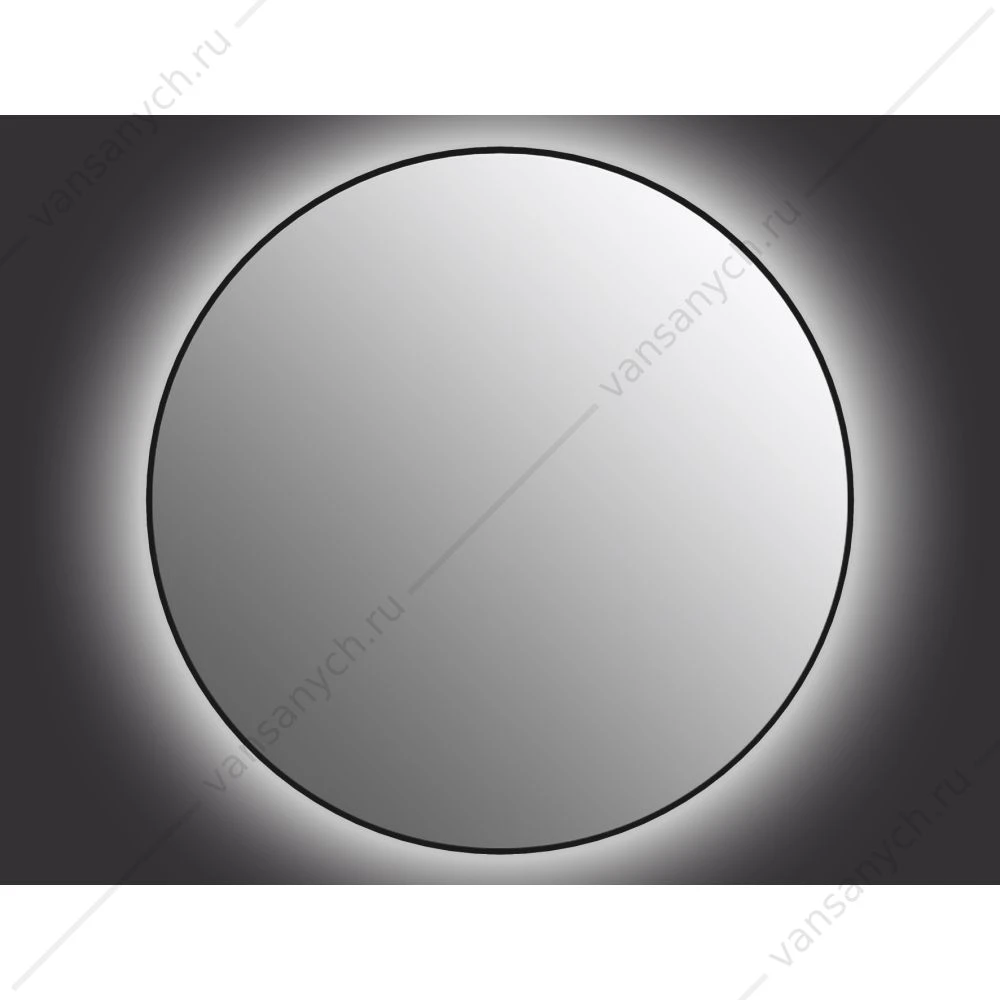 Зеркало ECLIPSE smart 100x100 с подсветкой круглое в черной рамке, А64149