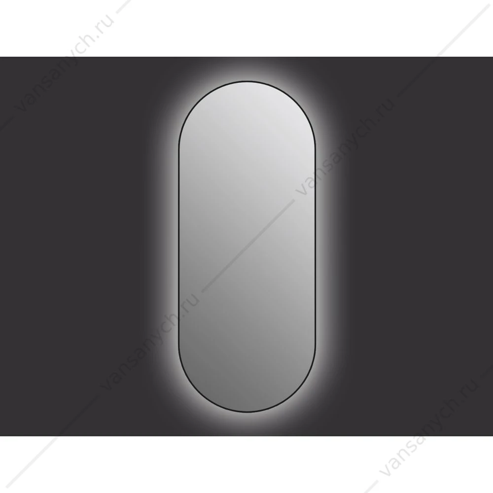 Зеркало ECLIPSE smart 50x122 с подсветкой овальное в черной рамке, А64151
