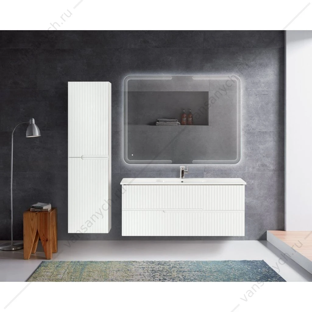 Шкаф подвесной 40х30х150см универс. Bianco Lucido(белый глянец), CEZARES DUET-1500-2A-SC-BL