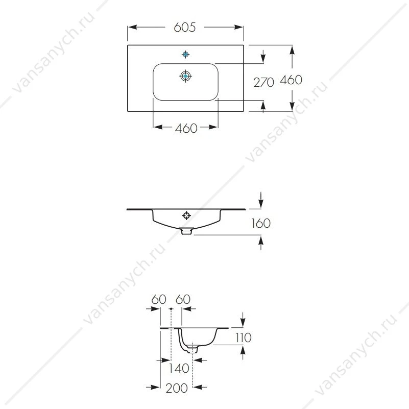 Раковина мебельная Roca 60х46 VICTORIA-N 732799E000