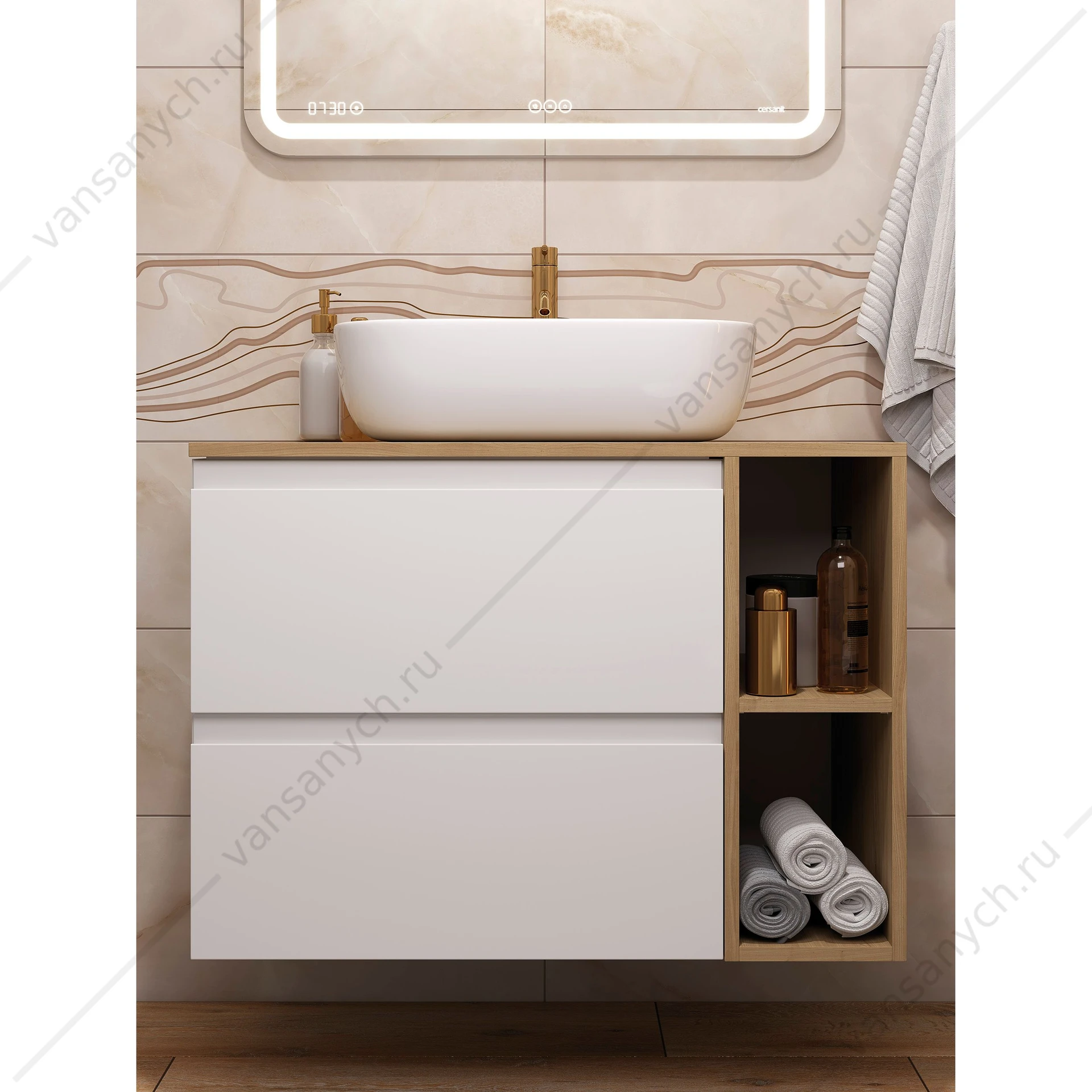 Модуль для тумбы Cersanit MODUO 20, дуб, SB-MD-MOD20-SZ