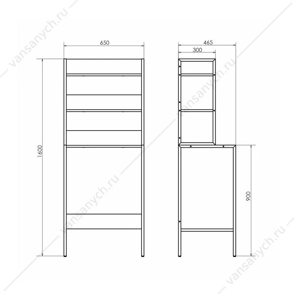 Стеллаж для стиральной машины 65х160 дуб тёмно-коричневый COMFORTY, 00-00011201CF
