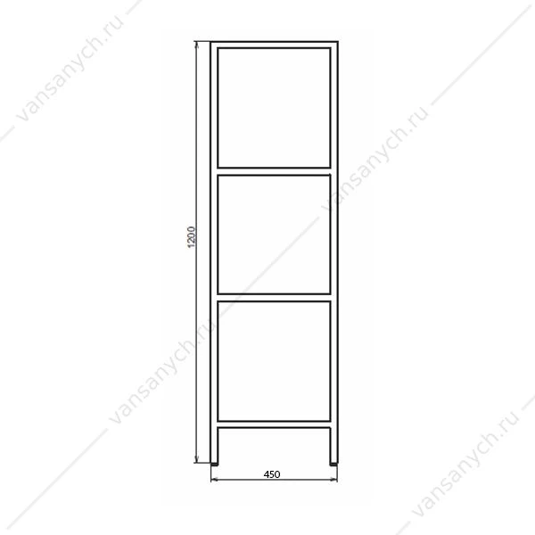 Этажерка 45х120 универсальная черная COMFORTY, 00-00010051CF
