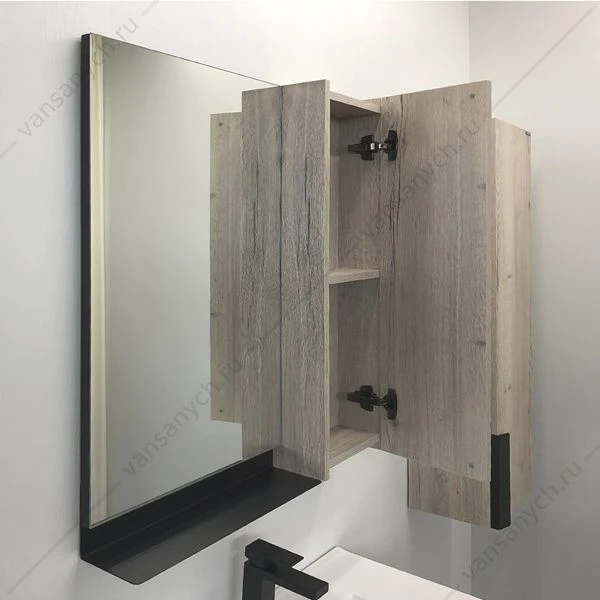 Зеркало-шкаф 75 COMFORTY Бонн графит/дуб дымчатый, 00-00008473CF