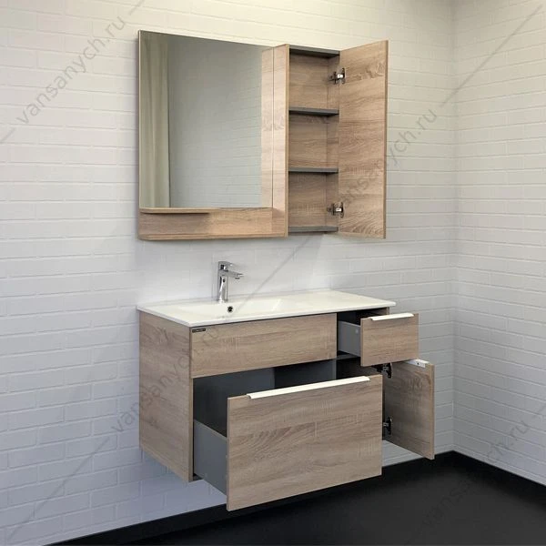 Зеркало-шкаф 90 COMFORTY Варна дуб сонома, 00-00009918CF