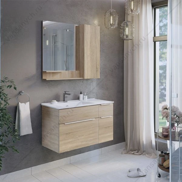 Тумба с раковиной 90 COMFORTY Варна дуб сонома с рак. COMFORTY 9090EL, 00-00009919CF