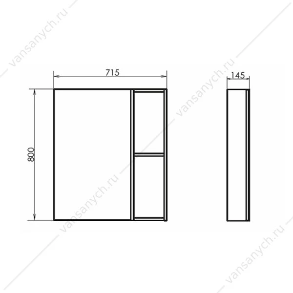 Зеркало-шкаф 75 COMFORTY Дуэт дуб натуральный, 00-00009924CF