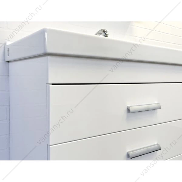 Тумба с раковиной 80Н COMFORTY Никосия белый глянец с раковиной Fest 80 F01, 00-00011162CF