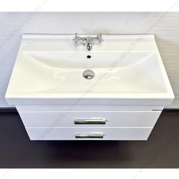Тумба с раковиной 80П COMFORTY Никосия белый глянец с раковиной Fest 80 F01, 00-00011163CF