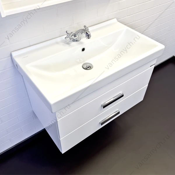 Тумба с раковиной 80П COMFORTY Никосия белый глянец с раковиной Fest 80 F01, 00-00011163CF