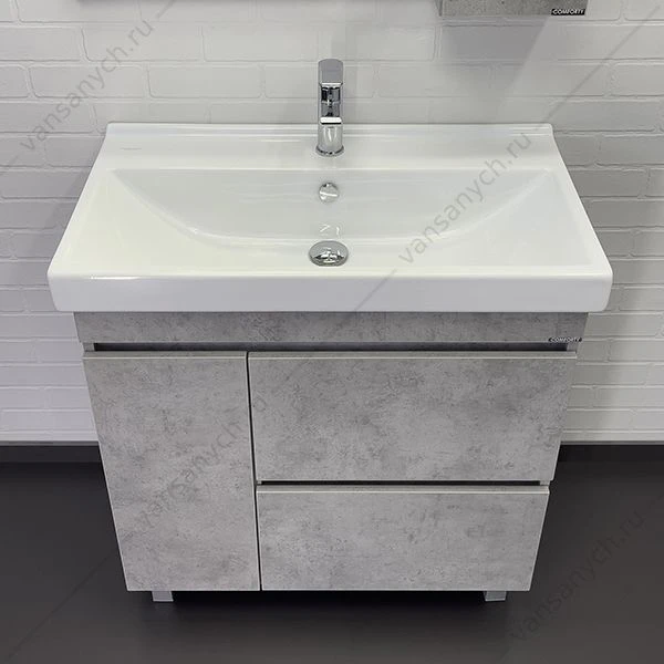 Тумба с раковиной 80Н COMFORTY Осло бетон светлый с раковиной Fest 80 F01, 00-00012959CF