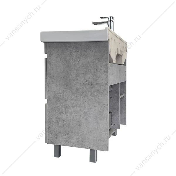 Тумба с раковиной 80Н COMFORTY Осло бетон светлый с раковиной Fest 80 F01, 00-00012959CF
