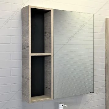 Зеркало-шкаф 75 COMFORTY Порто дуб дымчатый, 00-00009234CF