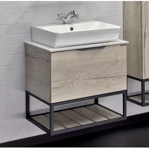 Тумба с раковиной 60 COMFORTY Порто дуб дымчатый с белой столешницей №8 c раковиной COMFORTY 9055RA-50, 00-00011395CF