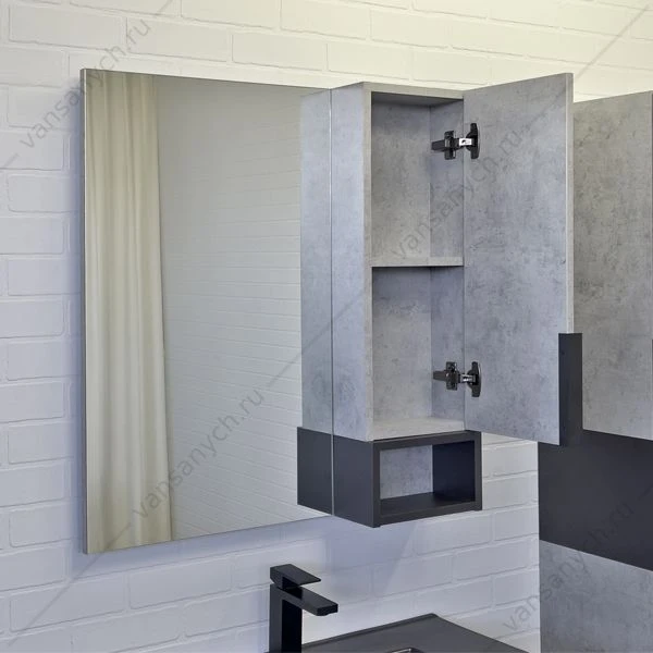 Зеркало-шкаф 75 COMFORTY Франкфурт бетон светлый, 00-00011079CF