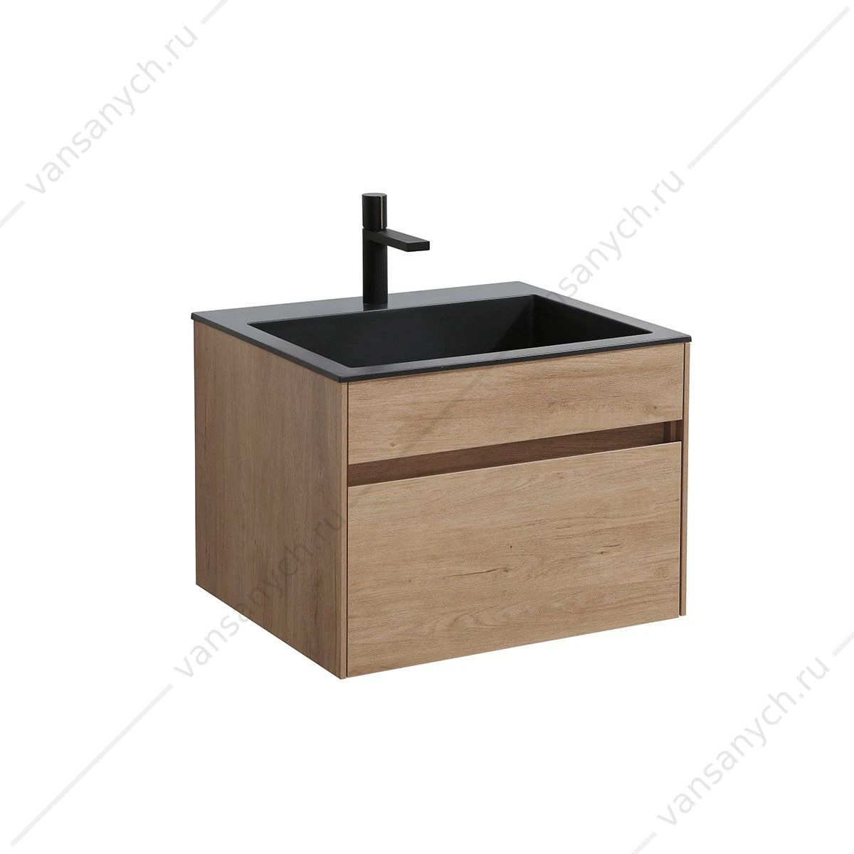 Тумба под раковину 60 Chiara подвесная, 1 ящик, N.Oak, VMC-2C600NO