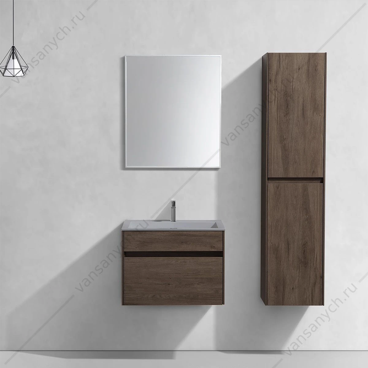 Тумба под раковину 60 Chiara подвесная, 1 ящик, R.Oak, VMC-2C600RO