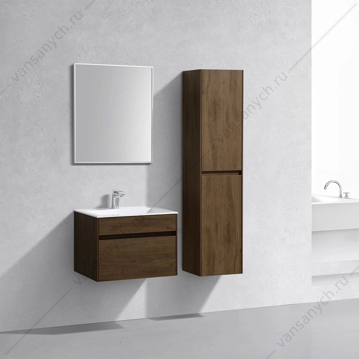 Тумба под раковину 60 Chiara подвесная, 1 ящик, T.Oak, VMC-2C600TO
