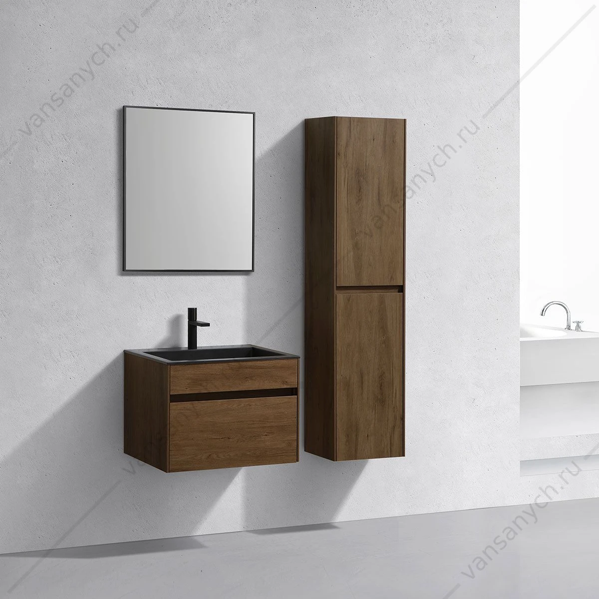 Тумба под раковину 60 Chiara подвесная, 1 ящик, T.Oak, VMC-2C600TO
