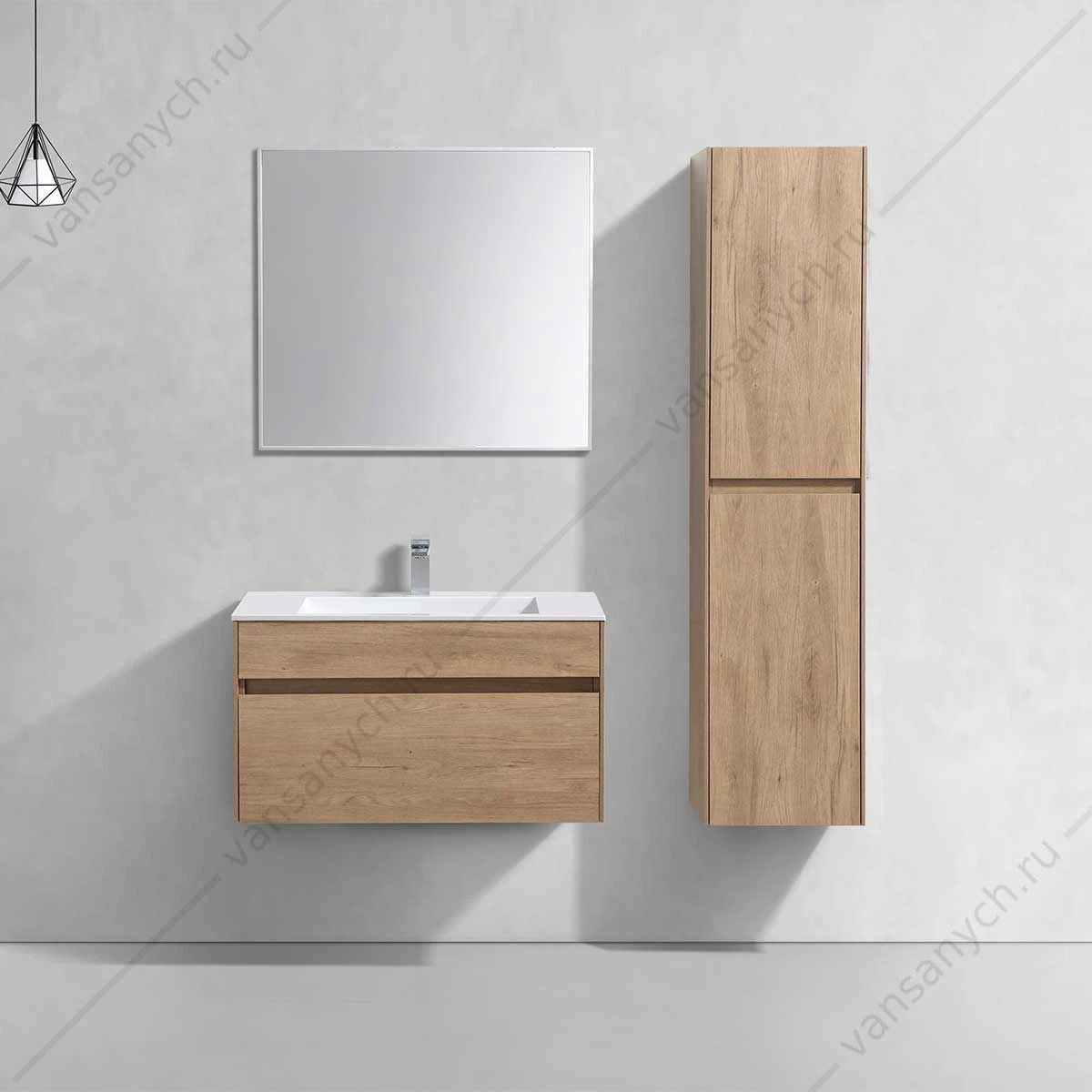 Тумба под раковину 80 Chiara подвесная, 1 ящик, N.Oak, VMC-2C800NO