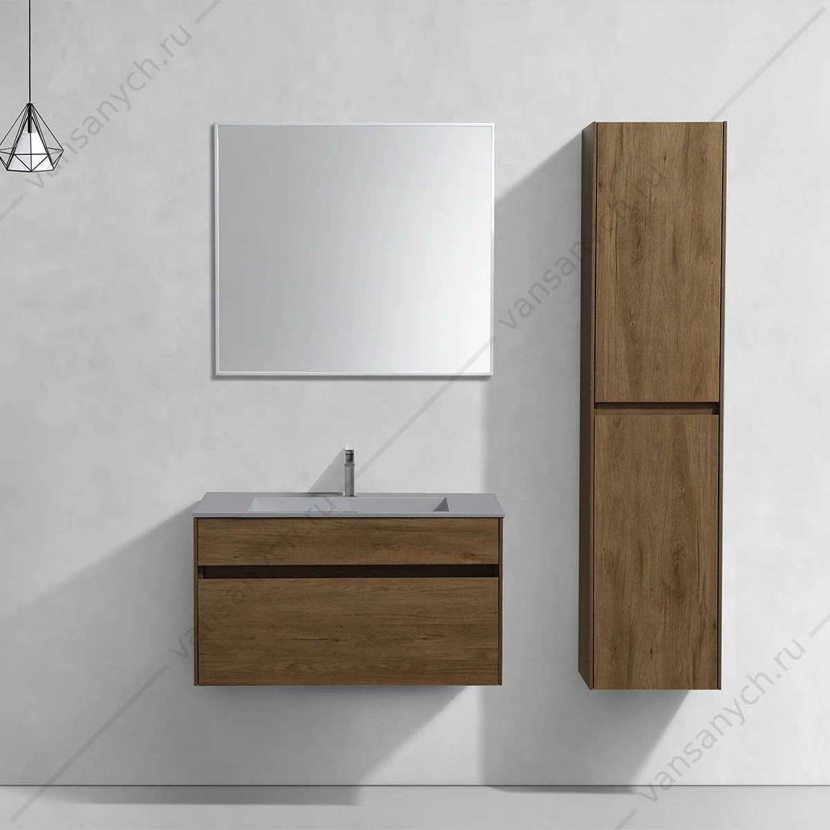 Тумба под раковину 80 Chiara подвесная, 1 ящик, T.Oak, VMC-2C800TO