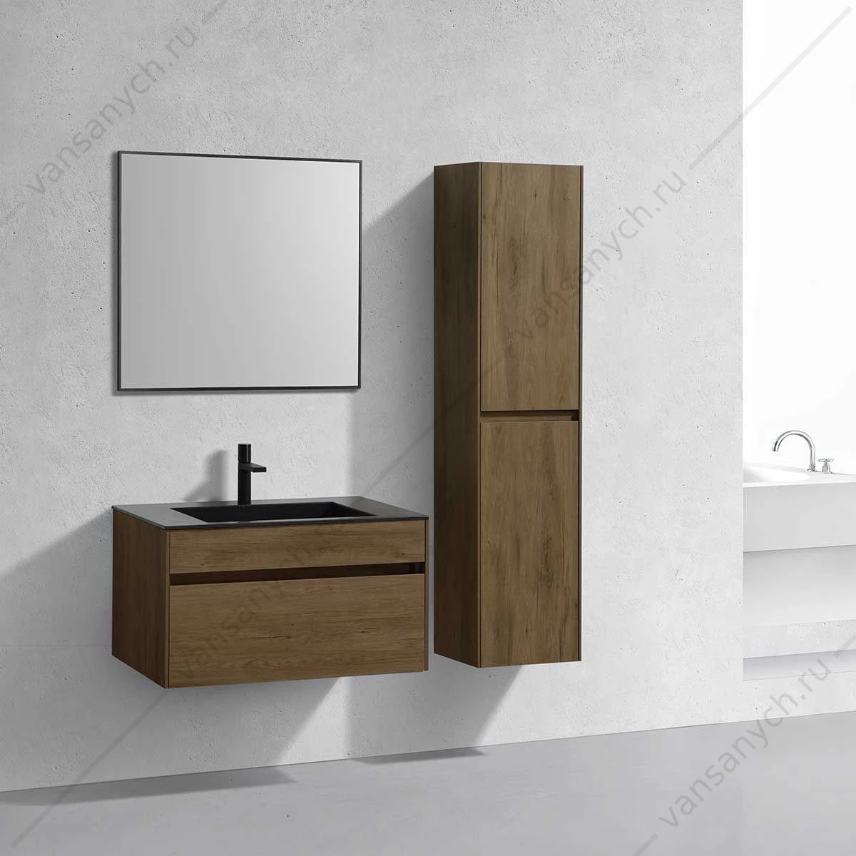 Тумба под раковину 80 Chiara подвесная, 1 ящик, T.Oak, VMC-2C800TO