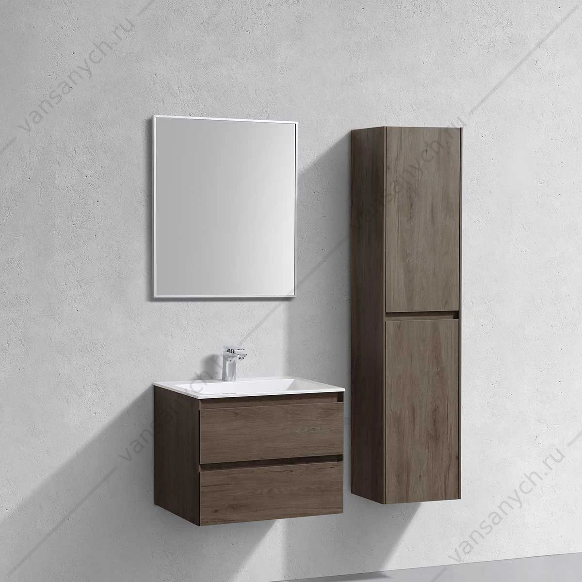 Тумба под раковину 60 Luka подвесная, 2 ящика, R.Oak, VMC-2L600RO