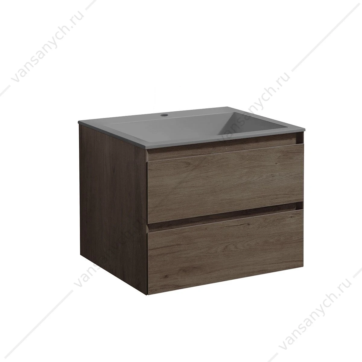 Тумба под раковину 60 Luka подвесная, 2 ящика, R.Oak, VMC-2L600RO