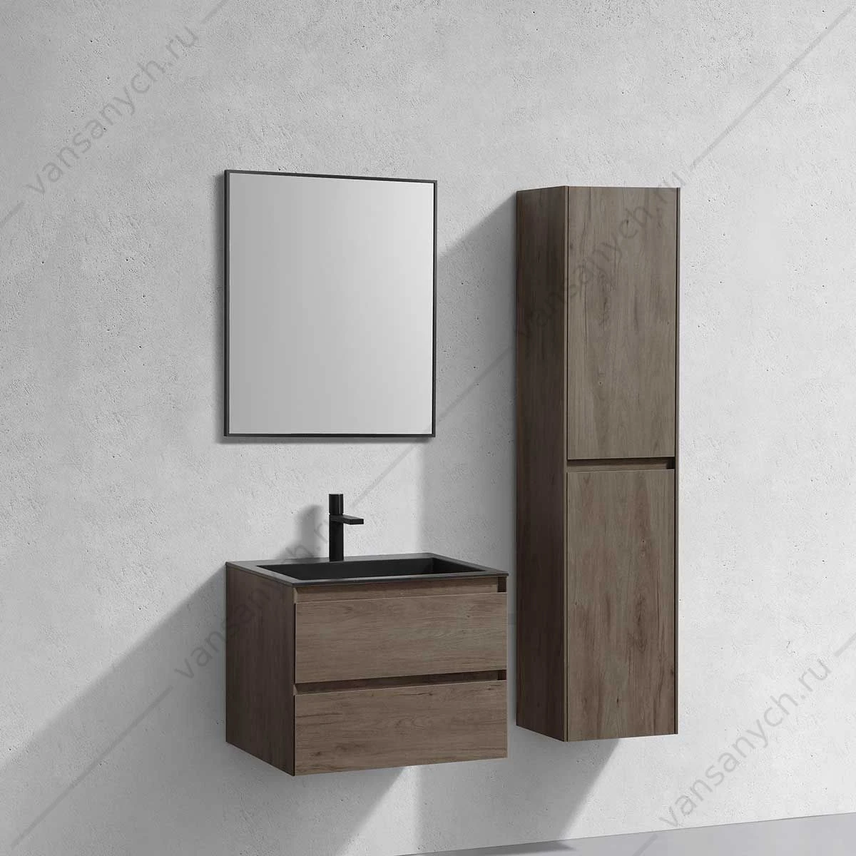 Тумба под раковину 60 Luka подвесная, 2 ящика, R.Oak, VMC-2L600RO