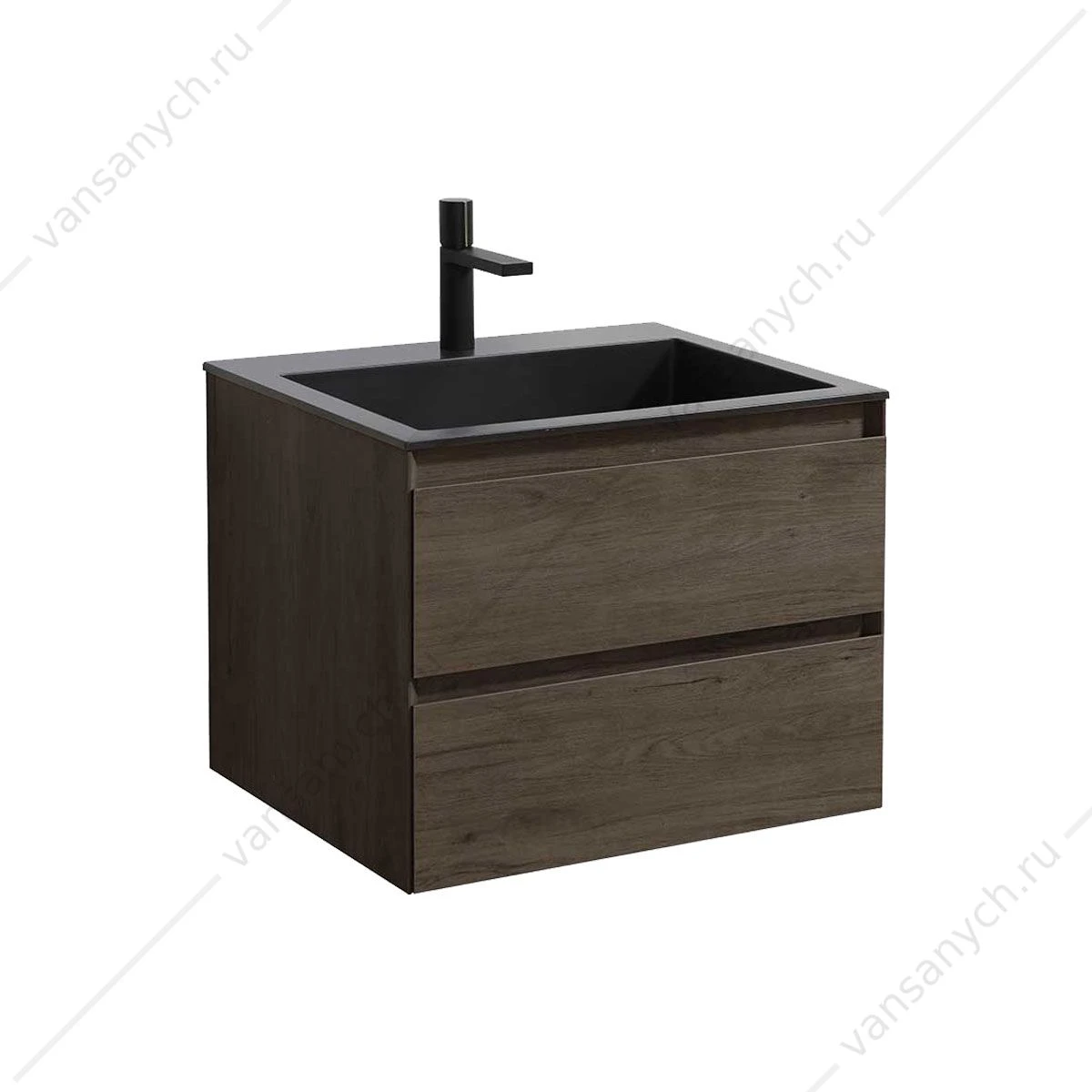 Тумба под раковину 60 Luka подвесная, 2 ящика, R.Oak, VMC-2L600RO