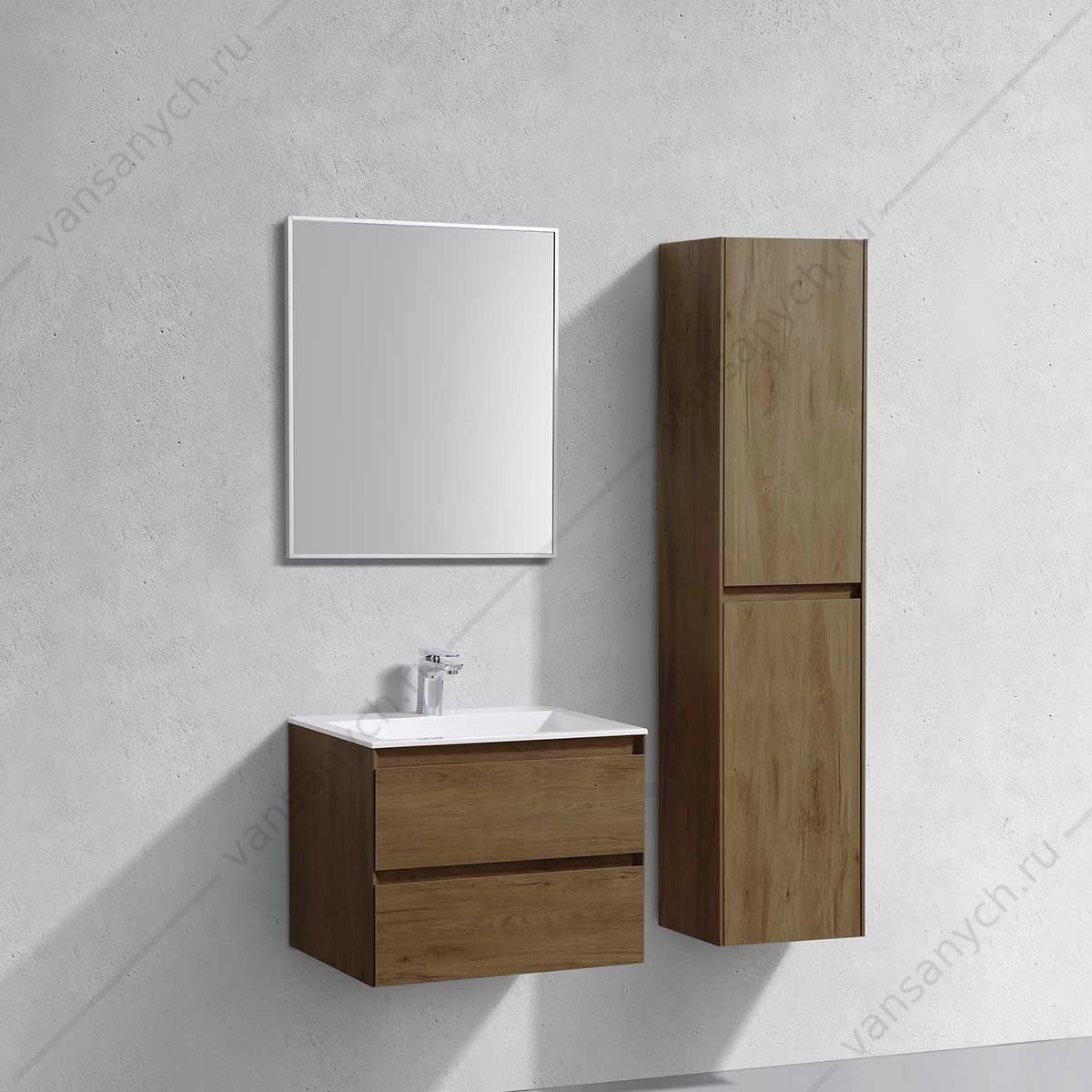Тумба под раковину 60 Luka подвесная, 2 ящика, T.Oak, VMC-2L600TO