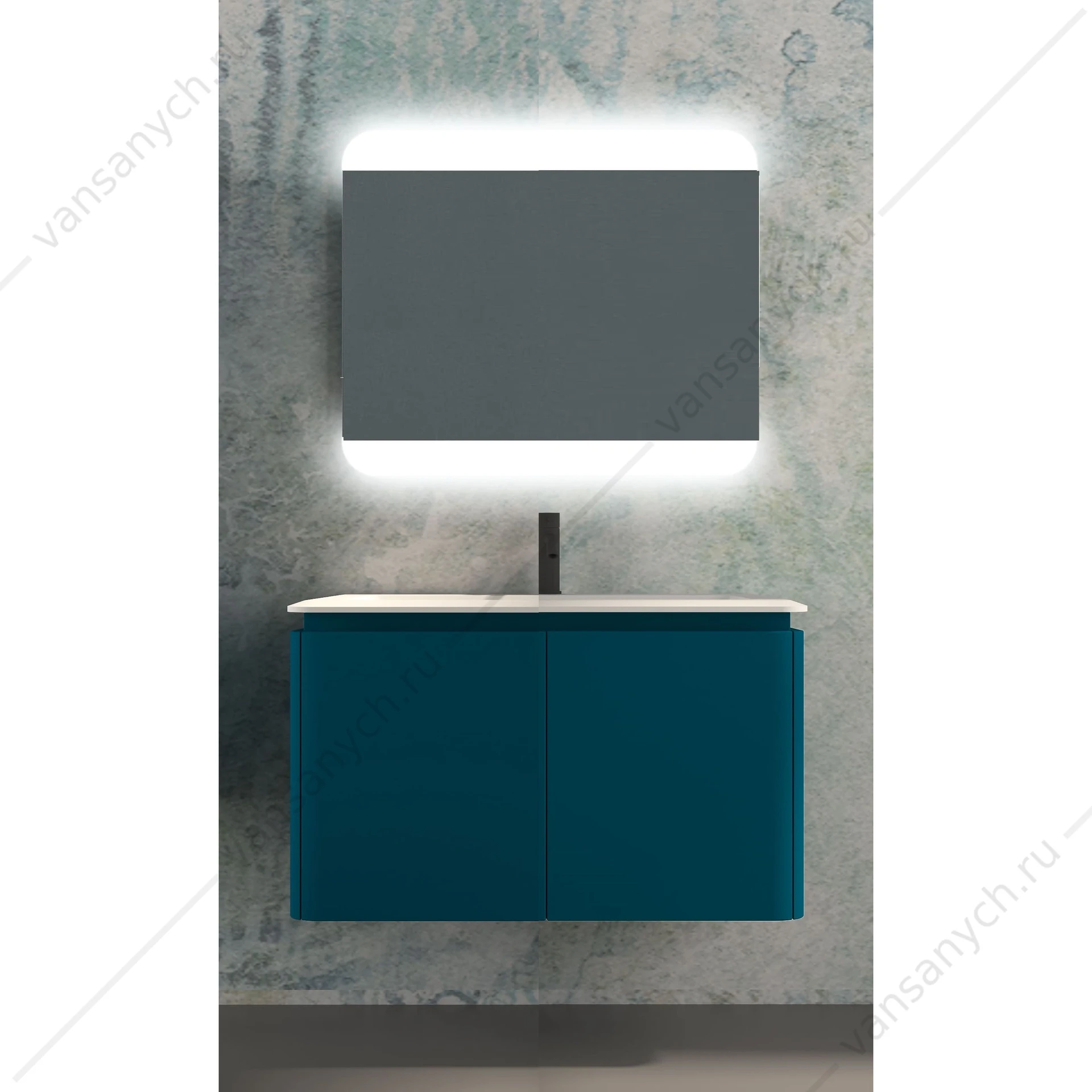 Тумба под раковину 95 CEZARES STYLUS, 4 ящика, Blu Petrolio, 55228