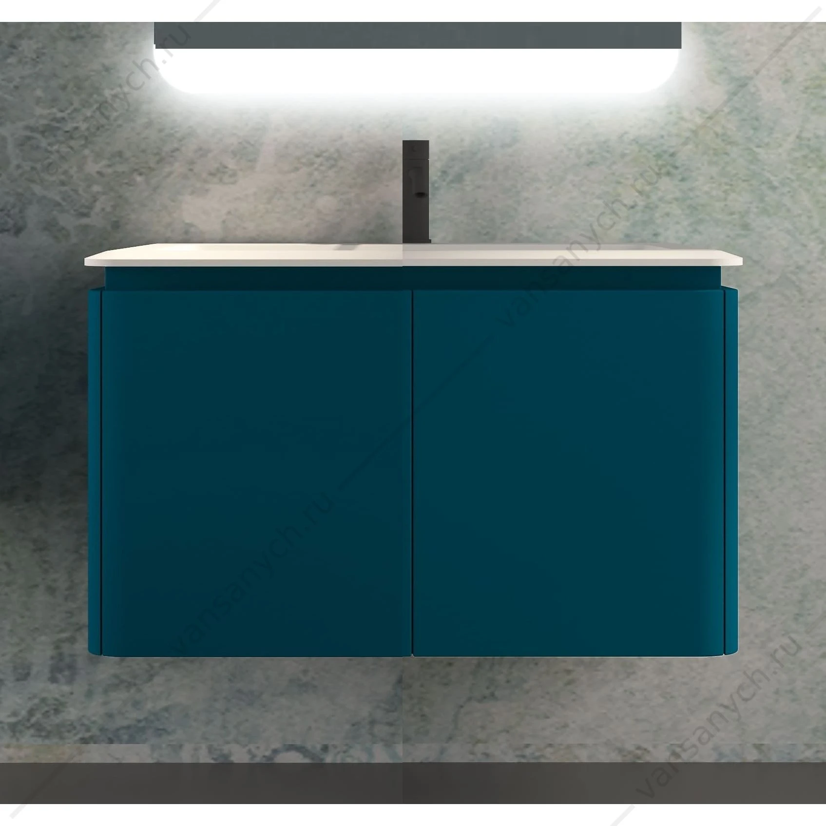Тумба под раковину 95 CEZARES STYLUS, 4 ящика, Blu Petrolio, 55228