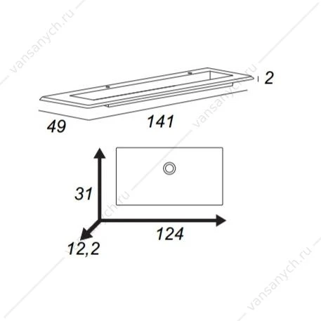 Тумба под раковину 140 CEZARES STYLUS, шесть ящиков, подвесная, Nero grafite(черный графит), 55231