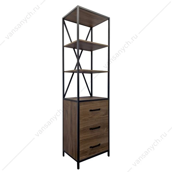 Колонна-55 COMFORTY Лофт с выдвижными ящиками дуб тёмно-коричневый , 00-00012090CF