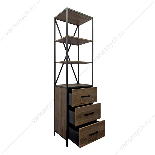 Колонна-55 COMFORTY Лофт с выдвижными ящиками дуб тёмно-коричневый , 00-00012090CF