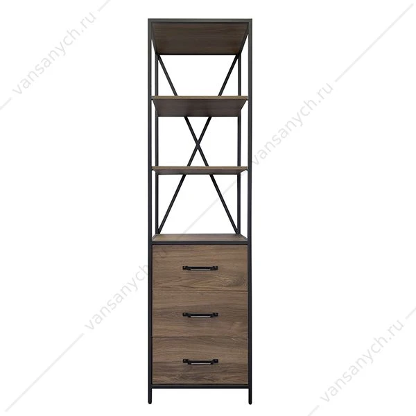 Колонна-55 COMFORTY Лофт с выдвижными ящиками дуб тёмно-коричневый , 00-00012090CF